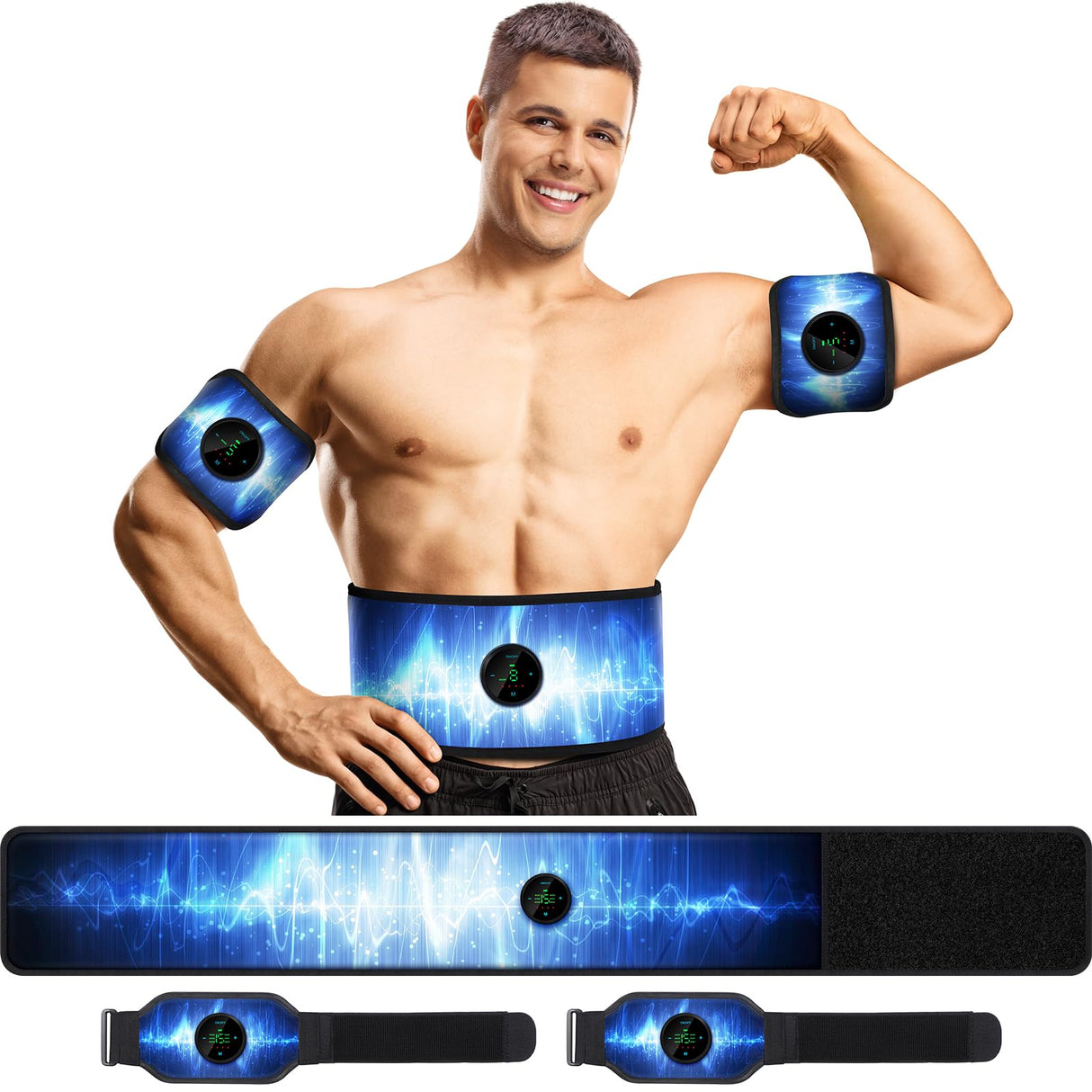 Smiofo ABS Stimulator, Muscle Machine Workout Equipment, Ab Toning Belt Muscle Toner Fitness Training for Abdomen/Arm/Leg, Ab Trainer for Home Body Shape