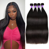 10A Brazilian Straight Hair Bundles 22 24 26 28 Inch Straight Hair 4 Bundles 100% Unprocessed Brazilian Virgin Hair Bundles Deals Human Hair Weft Weave Bundles Human Hair Extension
