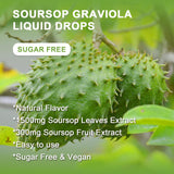(2 Pack) Soursop Graviola Liquid Drops - 1800mg Soursop Extract - High Absorption Sour sop Bitters Liquid for Cell Support & Regeneration, Immune Support, Antioxidant, Relaxation, Sugar Free - 1 Fl Oz