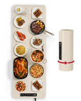 Extra Large Food Warming Mat for Countertop (XXXL 40”x16”) - Full-Surface Heating Pad with 4 Temps Settings, Ideal for Buffet Party Food Warmer, Roll-Up Electric Warming Tray for All Gathering, Beige