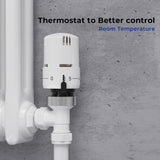 Thermostatic Radiator Valve Angled - Vancoco Thermostatic Valve for a Verti Cal Radiator TRV & Lockshield 1/2" x 15mm for Radiator Central Heating