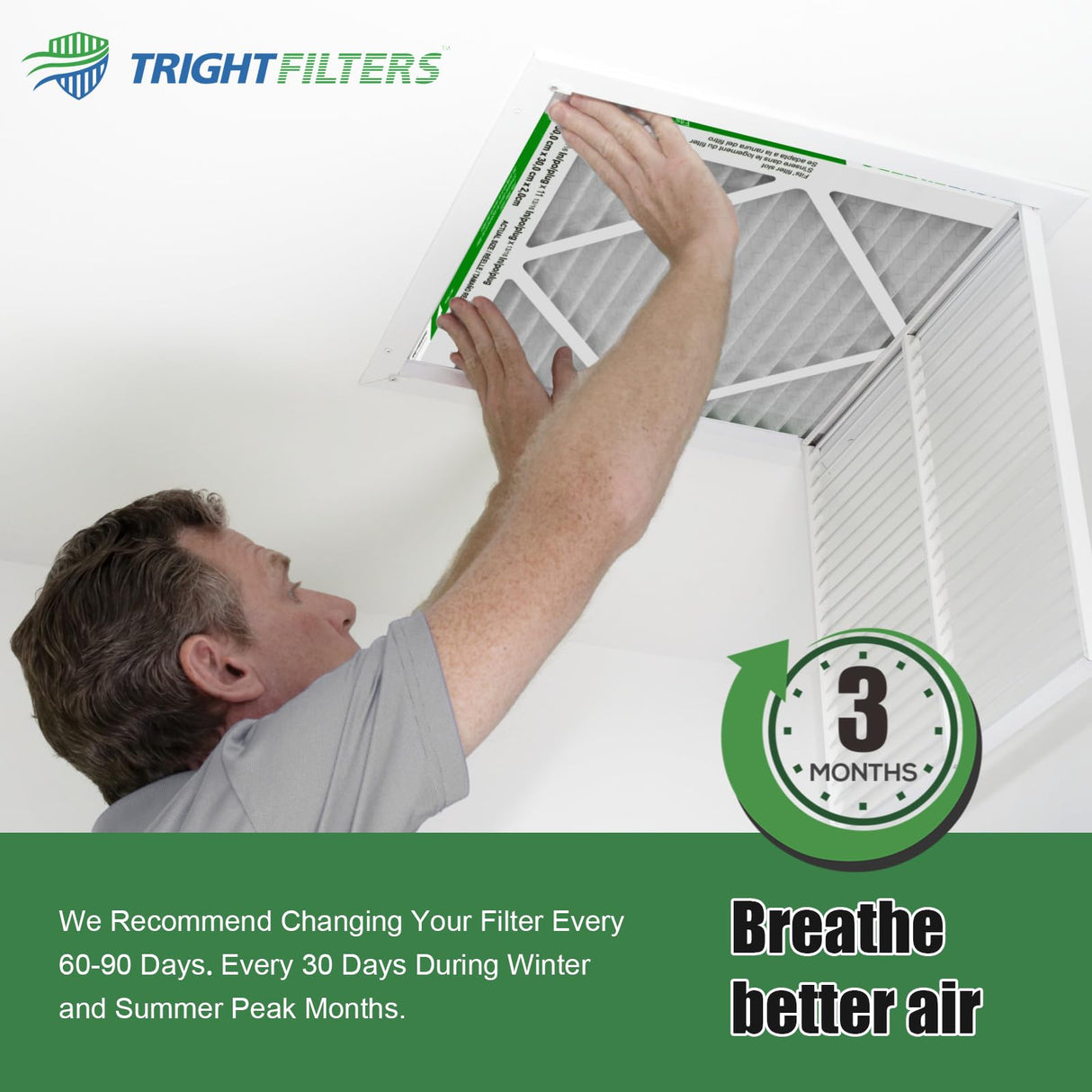 TRIGHTFILTERS 12x24x1 Air Filter 4 Pack, MERV 8 Pleated Dust Defense Air Filters Replacement Air Conditioner HVAC AC Furnace Filter, Durable and Lightweight