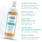 Almond Clear Face & Body Wash | Skin Care for Acne and Folliculitis-Prone Skin - Gentle Acne Face & Body Wash, Exfoliating Cleanser with Mandelic Acid | 17.25 oz