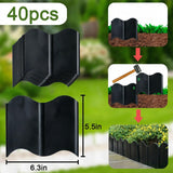 Orgrimmar Garden Edging Kit 40PCS Pound-in Interlocking Black(20”x5.3”)