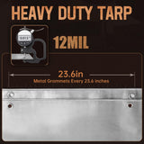 Spacever Tarp Heavy Duty 30x40 FT, 12 Mil Thick Large Tarps Water-Proof with Grommets, UV& Tear Resistant, Plastic Cover for Pool Roof Tent Outdoor Firewood, Silver& Brown