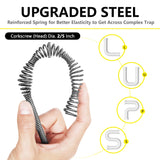 Drainsoon Drain Auger 25 Ft with Gloves, Plumbing Snake Drain Auger Hair Clog Remover, Heavy Duty Pipe Drain Clog Remover for Bathtub Drain, Bathroom Sink, Kitchen Cleaning