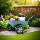 IDZO Upgrade 2 Wheel Wheelbarrow, Yard Cart with Padded Handlebar, 14 Inch