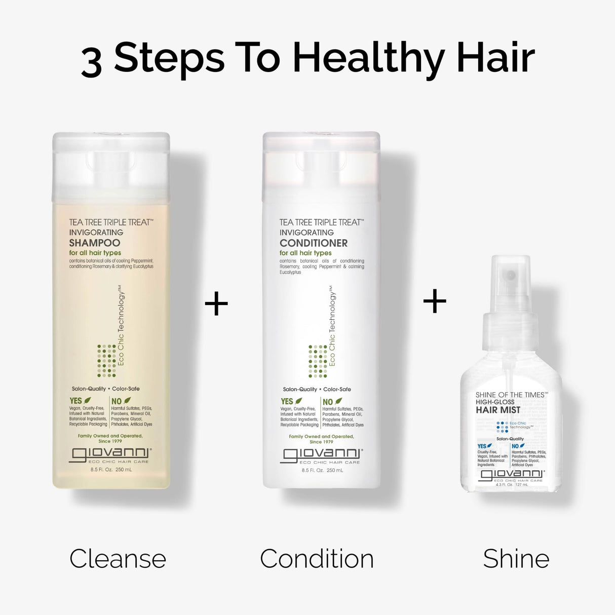 GIOVANNI Tea Tree Invigorating Shampoo - Special Clarifying Shampoo w/Organic Natural Oils for Women & Men, Cleansing & Moisturizing for Thin Hair, Rosemary, Eucalyptus & Peppermint Oil - 128 Fl Oz