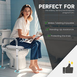 Raised Toilet Seat with Handles, 400lb Handicap Toilet Seat with Handles Over Toilet, Commode Chair with Adjustable Height & Width, Toilet Seat Risers for Seniors, Elderly, Handicap