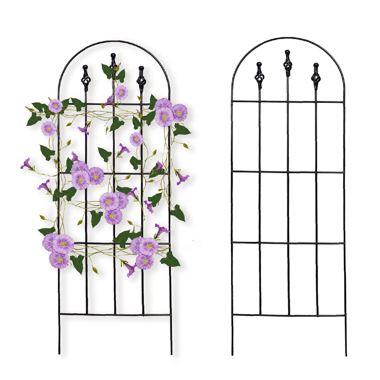48" H x16 W Trellis,Black Garden Metal Vine Sturdy Trellises for Outdoor Climbing Plants Support Structures B (121cm) 2Pack