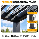 MELLCOM 10x12 Louvered Pergola Adjustable Roof Weatherproof