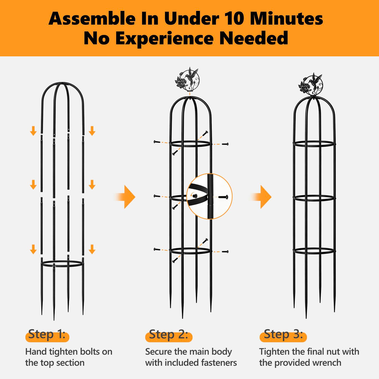 Elegant Outdoor Garden Trellis for Climbing Plants with Premium 100% Metal