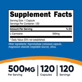 Nutricost L-Carnosine 500mg, 120 Capsules - Gluten Free & Non-GMO