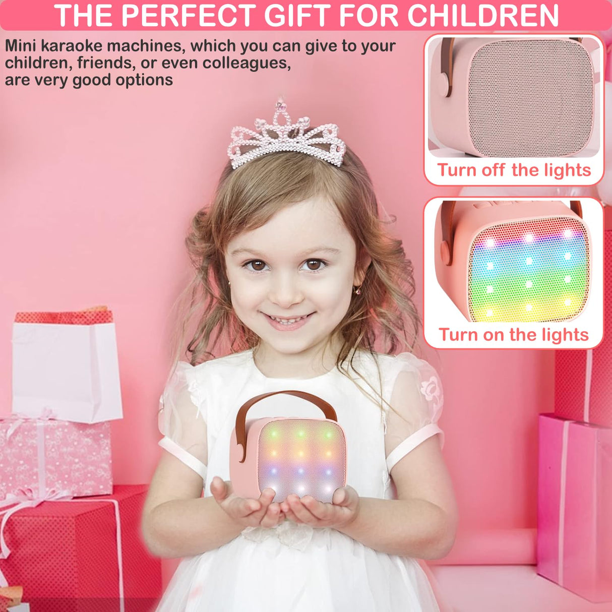 Mini Karaoke Machine for Kids & Adult, 4-12 Years Old Girls Christmas Birthday Gift for Boys, Karaoke Toys Gifts for Girls Ages 4, 5, 6, 7, 8, 9, 10, 12 +Year Old Birthday Party