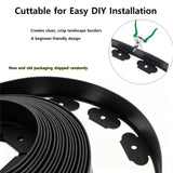 No Dig Durable Garden Landscape Edging Kit, 2" Tall Black Plastic Lawn Border for Landscaping, Flower Gardens, Lawn (100FT+ 120pcs Anchoring Spikes, Black)
