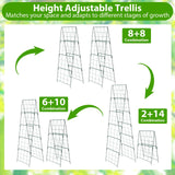 ROADPLUM 2 Pack Cucumber Trellis for Raised Garden Bed, Outdoor Sturdy Metal A-Frame Cucumber Trellis Support for Climbing Plants Vegetables with Accessories, Easy Installation & Easy Harvesting
