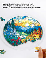 Acrylic Puzzle Suncatcher 83 Pieces, Dawn Blossom Sea Sun Catchers Puzzle, DIY SunCatchers Puzzles Window Hanging, Home & Garden Decor, Gifts for Family and Friends, 7.4 in