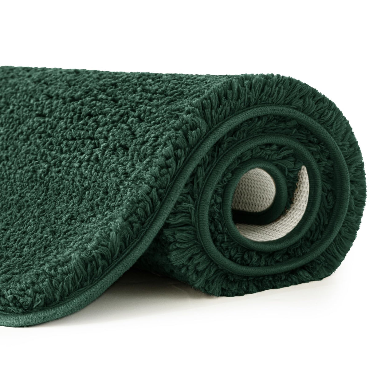 MIULEE Dark Green Bathroom Rugs Set 2 Piece, Non Slip Bath Mat with Absorbent Microfiber, Ultra Soft Thick Rugs for Bathroom Floor Tub Shower Christmas Decor, Machine Washable (16 x 24 Inches)