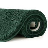 MIULEE Dark Green Bathroom Rugs Set 2 Piece, Non Slip Bath Mat with Absorbent Microfiber, Ultra Soft Thick Rugs for Bathroom Floor Tub Shower Christmas Decor, Machine Washable (16 x 24 Inches)