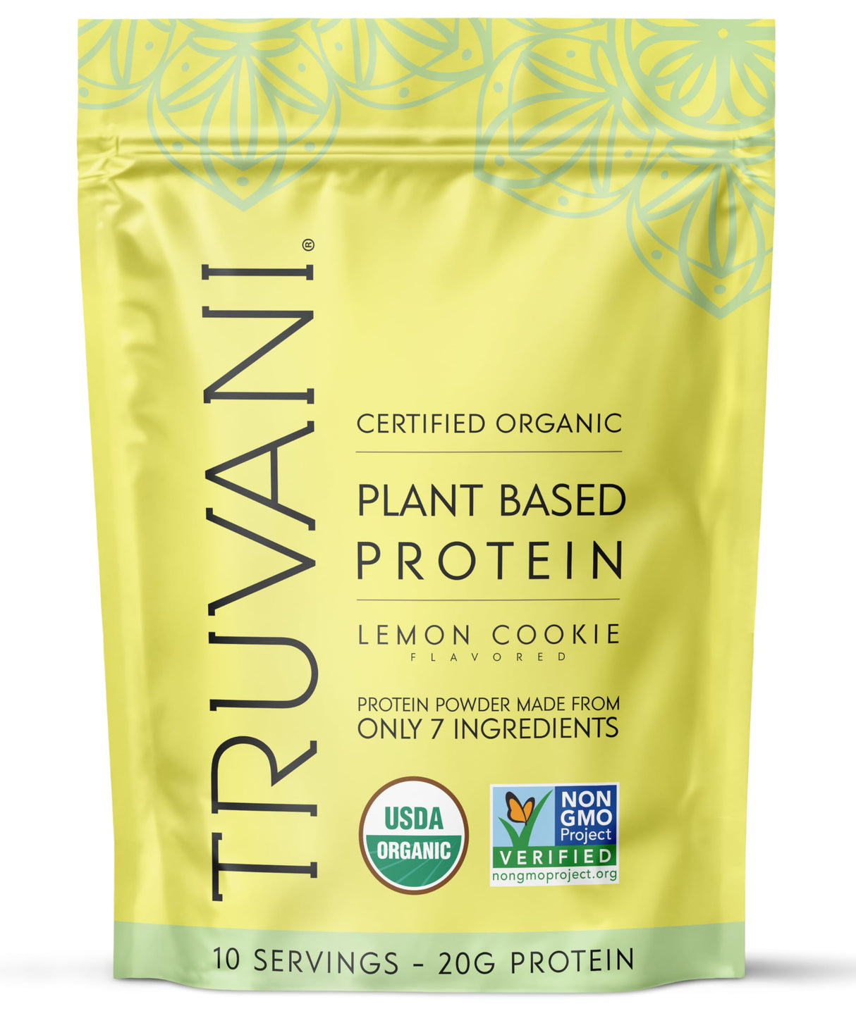Truvani Vegan Pea Protein Powder | Lemon Cookie | 20g Organic Plant Based Protein | 10 Servings | Keto | Gluten & Dairy Free | Low Carb | No Added Sugar