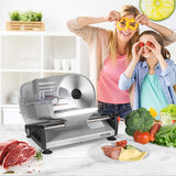OSTBA Meat Slicer Electric Deli Food Slicer with Child Lock Protection, Removable 7.5’’ Stainless Steel Blade and Food Carriage, Adjustable Thickness Food Slicer Machine for Meat, Cheese, Bread(150W)