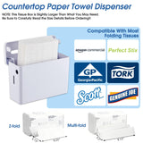 DUTYWORKS Paper Towel Dispenser Countertop, Large Capacity 200 Sheets, Non-Slip Base, Paper Towel Dispenser Compatible with Multifold, Z-Fold Towels, Ideal for Bathroom, Kitchen & Commercial Use