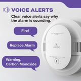 Kidde Hardwired Smoke & Carbon Monoxide Detector for Home, Voice Alerts, 2 AA Battery Backup, 3-Pack