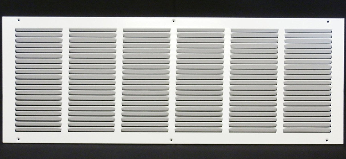 HVAC Premium 28'' x 36'' [Duct Opening] Flat Stamped Steel Return Air Grille - Sidewall and Ceiling - HVAC Vent Duct Cover - White [Outer Dimensions: 29.75''w X 37.75''h]