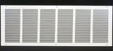 HVAC Premium 28'' x 36'' [Duct Opening] Flat Stamped Steel Return Air Grille - Sidewall and Ceiling - HVAC Vent Duct Cover - White [Outer Dimensions: 29.75''w X 37.75''h]