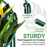 HiGift 10 Pack 24" H x 10" W Tall Plant Support Stakes, Half Round Metal Peony Cages and Supports, Monstera Plant Support Snake Plant Stake Flower Support Ring for Tomato, Hydrangea Outdoor Indoor