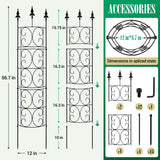 2 Pack 56.7'' H x 12'' W Garden Trellis for Climbing Plants Outdoor, Rustproof Metal Garden Flower Trellis, Rose Trellis for Outdoor Indoor Climbing Plants Clematis Vines Flowers Potted Plants, Tomato