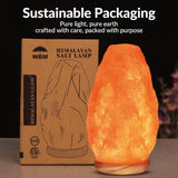 WBM Salt Lamp - USB Himalayan Salt Lamp with Touch Dimmer Control, Natural Pink Crystal, 5-7 lbs, Wooden Base, LED Bulb, Room Decor, Home Decor, Relaxation, Ambiance, Gift