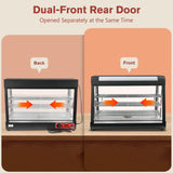 Countertop Food Warmer,Three Tier Commercial Warmers for Food Display, Glass case, with LED Lighting Removable Shelves Pastry for Buffet Restaurant L35'' x W19'' x H25''