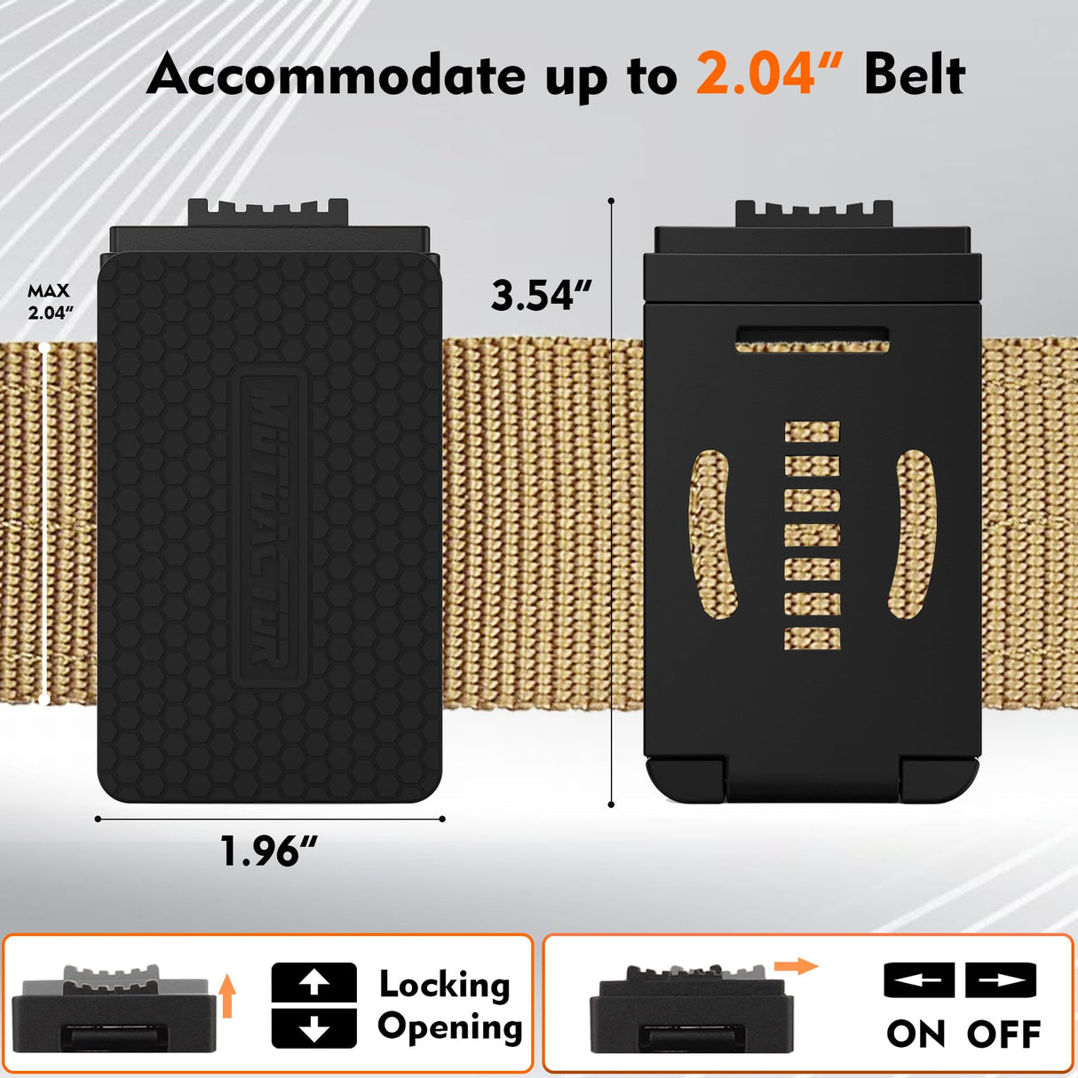 MUTUACTOR Magnetic Belt Clip Heav Duty, 2PCS Super Strong Tool Belt Tool Holster,Anti-Slip Rubber Coated Magnetic Belt Clip for Organizing Screwdrivers Hammers Wrenches for Father's Day