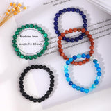 FIRAZIO 16PCS Semi-Precious Gemstone Bracelet - Crystal Stone Beaded Bracelets for Women Men 8mm Round Beaded Stretch Bracelets Unisex Yoga Bracelets Gifts (16Pcs)