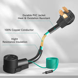 Strightinc 4 Prong to 3 Prong Dryer Plug Adapter with Green Ground Wire, Connects 4-Prong New Dryer Female to 3 Prong Old Dryer Male Receptacle, 10-30P to 14-30R Dryer Adapter