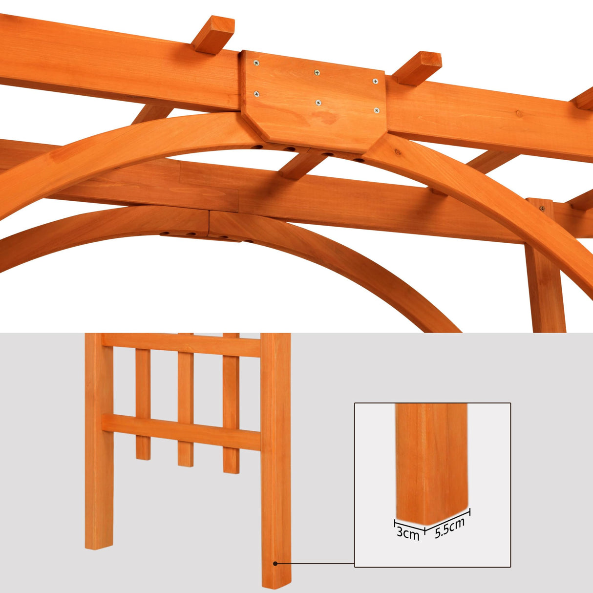 Yaheetech 85in Wooden Garden Arch Arbor Trellis for Backyard Patio Outdoor
