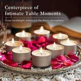 Ashlux Unscented Palm Tea Lights Candles 100 Pack Bulk, 8 to 9 Hours Long Burning White Tea Lights,Non-Paraffin, Smokeless, Mini Tealight Candles for Wedding, Christmas Lights, Party, Power Outages