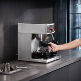 VEVOR 12 Cups Commercial Drip Coffee Maker, Coffee Maker Machine with 3 Glass Carafes and 3 Warmer Plates, Stainless Steel Pour Over Coffee Brewer with Auto Water Intake, for Restaurant Office Cafe