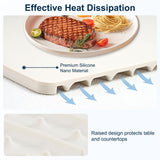 Warming Mat for Food – Full Surface Heating Silicone Electric Tray with 3 Temp Levels, Auto Shut-Off & Safety Lock, Rollable & Portable Warming Pad for Buffets, Parties, Home Use – Beige