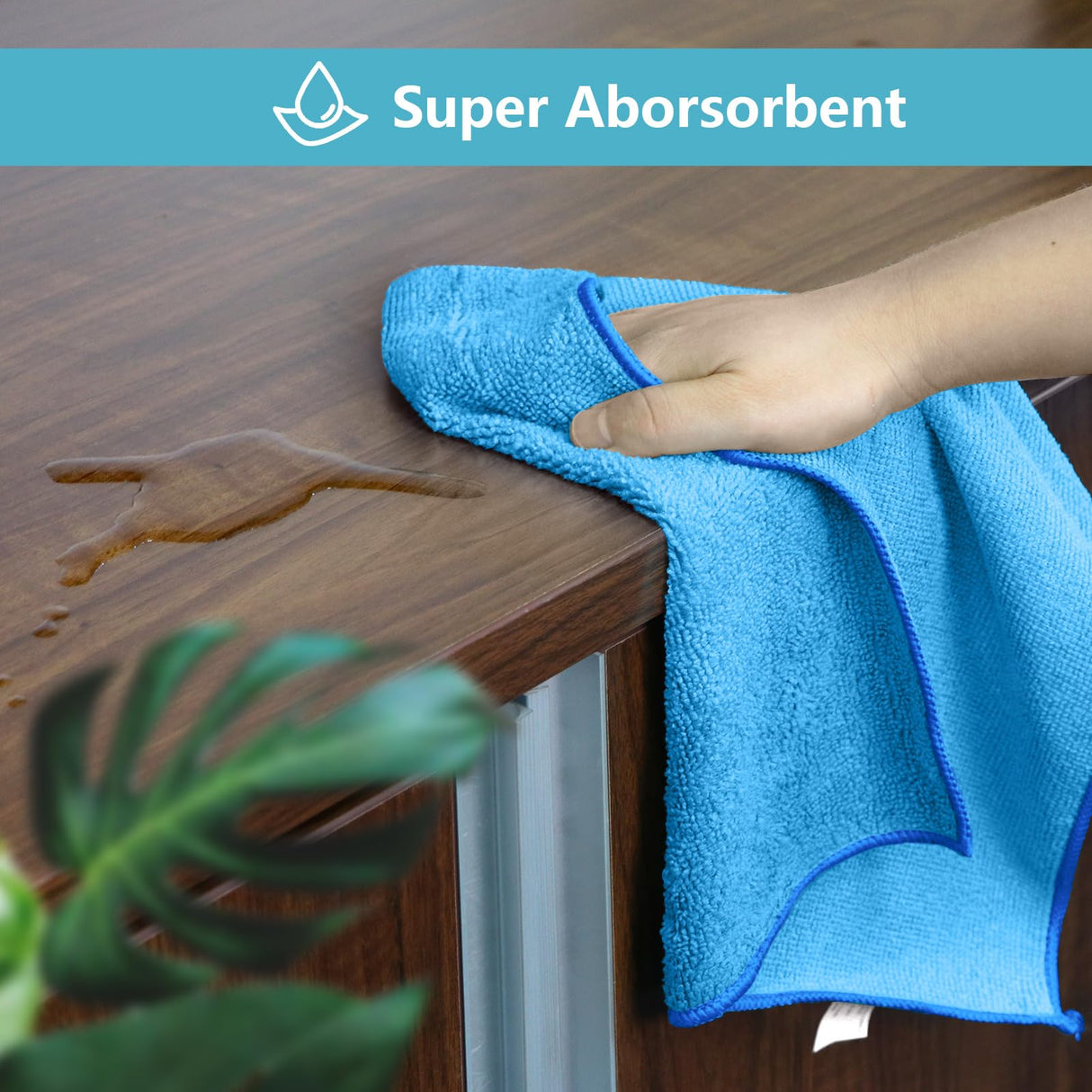 HOMEXCEL Blue Microfiber Cleaning Cloth, 100 Pack Cleaning Towels for Kitchen, Lint Free, Scratch-Free, Highly Absorbent, and Reusable Cleaning Rags for House, Window and Glass, Cars, 11.5 X11.5 inch