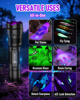 ULTRAFIRE UV Flashlight 395-405 nm Led Blacklight for Curing UV Glue, Leak Detector, Pet Urine Stain