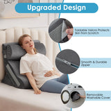 MEGCXIT 3PCS Bed Wedge Pillow for Headboard, 10-in-1 Adjustable Foam Wedge Pillow for Acid Reflux Relief, 23” Wide Triangle Pillow Wedge for Post Surgery, Back Pain Relief & Snoring, Grey