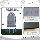 Jack Sally Tombstones Yard Signs, 17 Inch Gravestones Set Scary Halloween Decor Christmas Nightmare Halloween Decorations Outdoor Before Lawn Garden RIP Pumpkin Yard Stakes Outside Graveyard, Not Foam