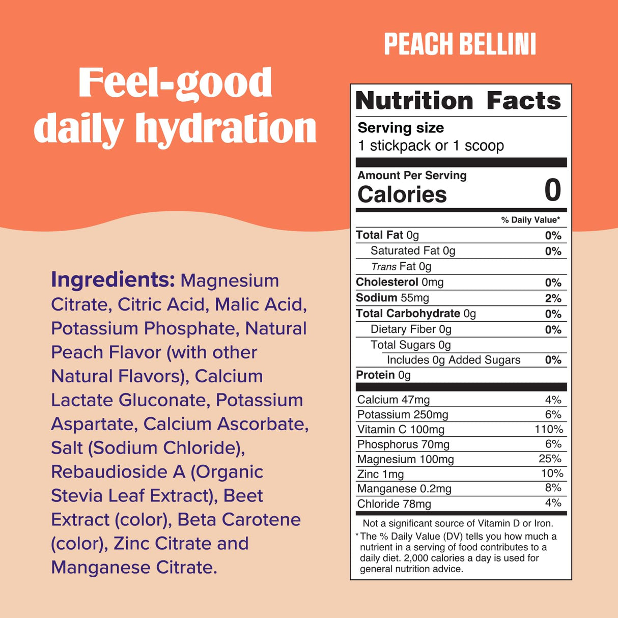 Ultima Replenisher Mocktini Electrolyte Powder Drink Mix – Sugar Free – Peach Bellini, 90 Servings – Hydration Powder with 6 Key Electrolytes and Trace Minerals – Keto Friendly, Non-GMO