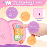 Shemira Toddler Basketball Hoop & Soccer Goal Activity Center Toys with Light & Music,Elephant Toddlers Musical Toys Gift, Baby & Toddlers Christmas Birthday Gift for 1 2 3 Year Old Boys & Girls