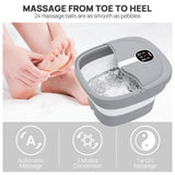HOSPAN Collapsible Foot Spa Electric Rotary Massage, Foot Bath with Heat, Bubble, Remote, and 24 Motorized Shiatsu Massage Balls. Pedicure Foot Spa for Feet Stress Relief - FS02A