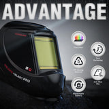 YESWELDER Large View Auto Darkening Welding Helmet, Blue Light Blocking, 1/1/1/1 True Color Solar Powered Welder Hood Mask with 4 Arc Sensors, Wide Shade 3/5-9/9-13 for TIG MIG ARC Cut and Grind