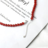 Kakikaki Beaded Natural Red Agate 6MM Round Beads Choker Necklace for Women