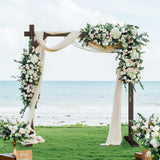 Chamvis 7.48FT Wooden Wedding Arch Frame, Wood Square Arch Backdrop Stand Wedding Arbor for Ceremony and Outdoor Lawn Decorations